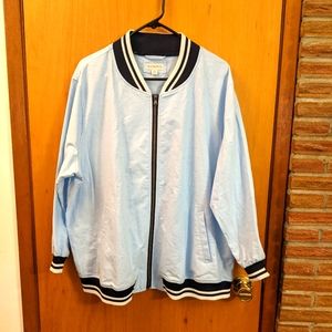 Merona Plus Size Light Blue Varsity Style Jacket Sz. 3x